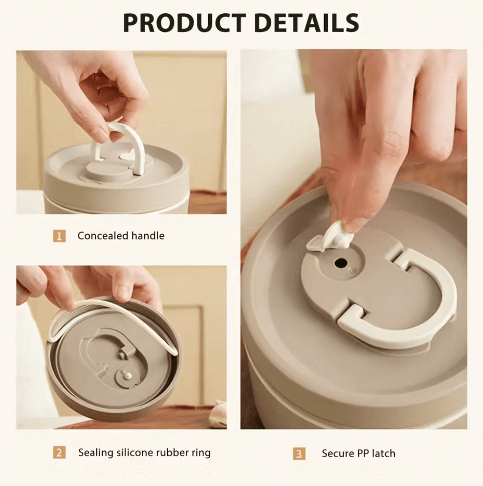 Stainless Steel Insulated Bento Lunch Box Set (1480ml) with Thermal Carry Bag